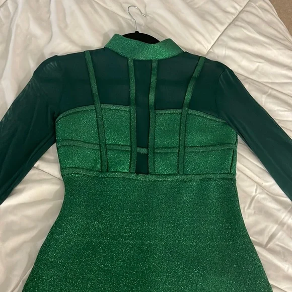 green shimmer prom dress Melissa | Olive Long-Sleeve Wrap Maxi Dress With Draped Detailing